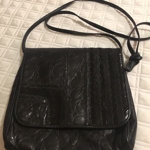 CARLOS FALCHI BLACK SHOULDER BAG